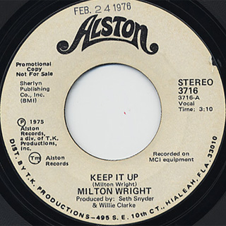 Milton Wright / Keep It Up (7inch), Alston | 中古レコード通販 大阪