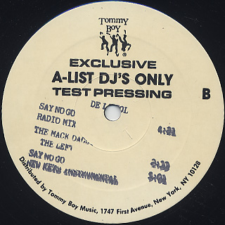 De La Soul / Say No Go Exclusive A-List DJ's Only Test Pressing ...