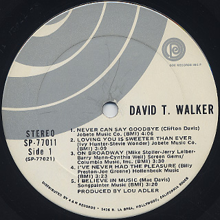David T. Walker / S.T. (LP), Ode | 中古レコード通販 大阪 Root Down 
