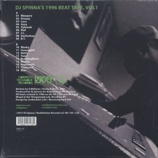 DJ Spinna / 1996 Beat Tape, Vol 1 (LP), Redefinition Records