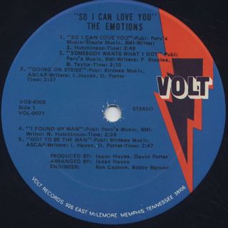 Emotions / So I Can Love You (LP), Volt | 中古レコード通販 大阪 